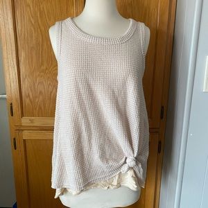 Waffle Knit dusty blush tank top